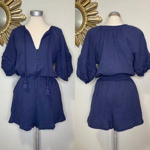 Knox Rose Cotton Gauze Romper With Pockets